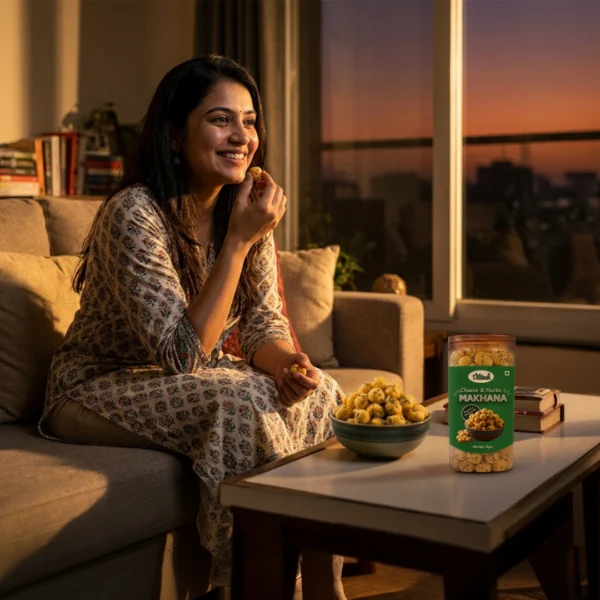 cheese herbs makhana flavoured roasted foxnuts eating cheese herbs makhana flavoured roasted foxnuts eating