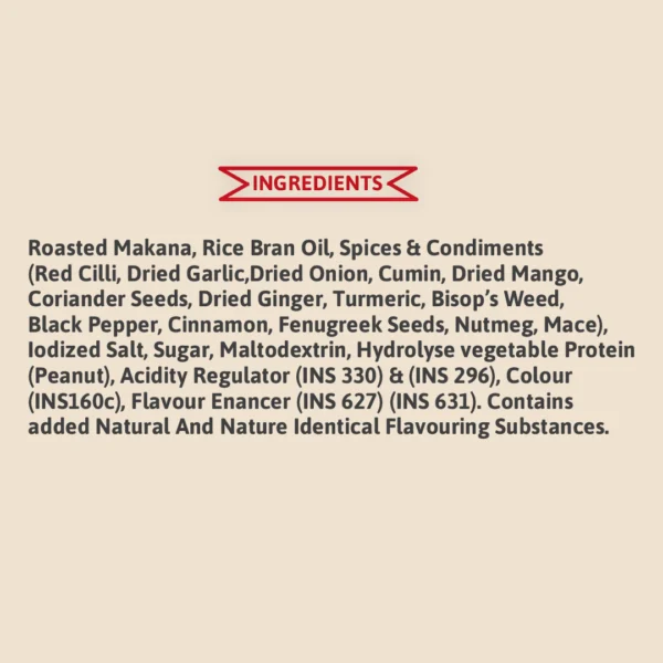 peri peri flavoured roasted makhana ingredients